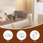FHTONGE 71x15.8 Thickened Cat Wall Climbing Carpet with 16 Fixed Nails, Extra Large Tall Cat Scratch Pad for Wall, Wall Mounted Climbing Cat Scratcher for Furniture Couch Sofa Protector(Coffee)
