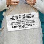 No Soliciting Dog Warning for Home & Yard Decor - Beware of Dog Sign for Front Door