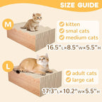 Cat Scratch Pad with Catnip, 3 Packs Corrugated Cardboards Cat Scratcher Pads for Indoor Cats, Durable Scratching Board for Small Medium Cats Kitten, Suitable for Cats to Rest, Grind Claws and Play
