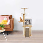 Cat Tree, W15.7*D19.7*H47.2in Cat Climbing Tower for Indoor Cats, Multi-Layer Cat Condo with Cat House, Transparent Capsule, Platforms, Scratching Posts, Holds 7.5kg/16.5lbs