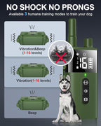 No Shock Dog Training Collar with Remote 3300FT, Dog Vibration Collar with Controller Beep and Vibrate Only, Safe Lock Waterproof Rechargeable Vibrating Collars for Dogs(10-120 lbs)-No Prongs