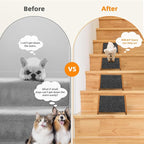 4 Pack Wooden Dog Ramp for Stairs Suits for Small Medium Dogs Cats, Pet Steps Stairs for Staircase for Dogs Cats Brown,Need Installation,13 * 9.8 * 5.1 inch