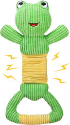 Dog Squeak Toys Durable Plush Dog Toy with Crinkle Paper, Tug of War Pull Toys for Puppies, Interactive Dog Chew Toys for Small, Medium and Large Dogs