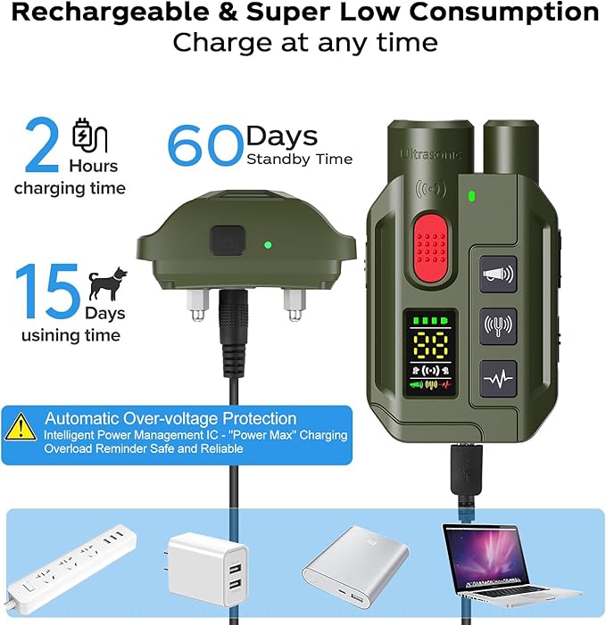 Dogs Training Collar 1968FT Dog Training Collar with Remote, IP67 Waterproof Rechargeable Collar with 4 Training Modes (Beep&Vibration but Fully Safe for Pets) for Small Medium Large Dogs