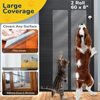 PROTECTO Cat & Dog Scratch Door Protector w/Utility Knife - 2Pack 60x8 Clear Wall Protector for Pet Scratching - Sticky and Self-Adhesive Deterrent Vinyl Surface - Easy Customization & Installation