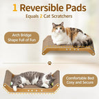 Modern Cat Scratcher Pad Cardboard for Indoor, 23.8" Scratching Lounger Board with Ball Track for Kittens & Large Cats, 3 in 1 Floor Horizontal Bed for Furniture Protection