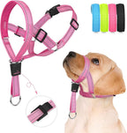 Weesiber No-Pull Dog Head Halter - Adjustable Dog Muzzle Leash, Padded Head Collar for Dogs to Prevent Heavy Pulling On The Leash(Pink,S)
