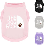 Personality Canine Attire: Soft, Lightweight Cotton Dog Clothes with 'The Dog Face' Print. Small and Medium Breeds, Perfect for Everyday Wear, Comfortable and Breathable Pet Shirt Pink XXS