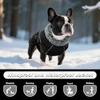 DENTRUN Winter Warm Dog Coat Reflective Jacket with Turtleneck for Cold Weather, Adjustable Buckle Windproof Water Repellent, Thick Snowsuit Fleece Vest for Small, Medium, Large Dogs, Black, XXXL