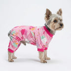 Fitwarm Cupcake Dog Pajamas, Birthday Outfit for Small Dogs Girl, Cozy Pet Onesie with Feet, Pink, XS