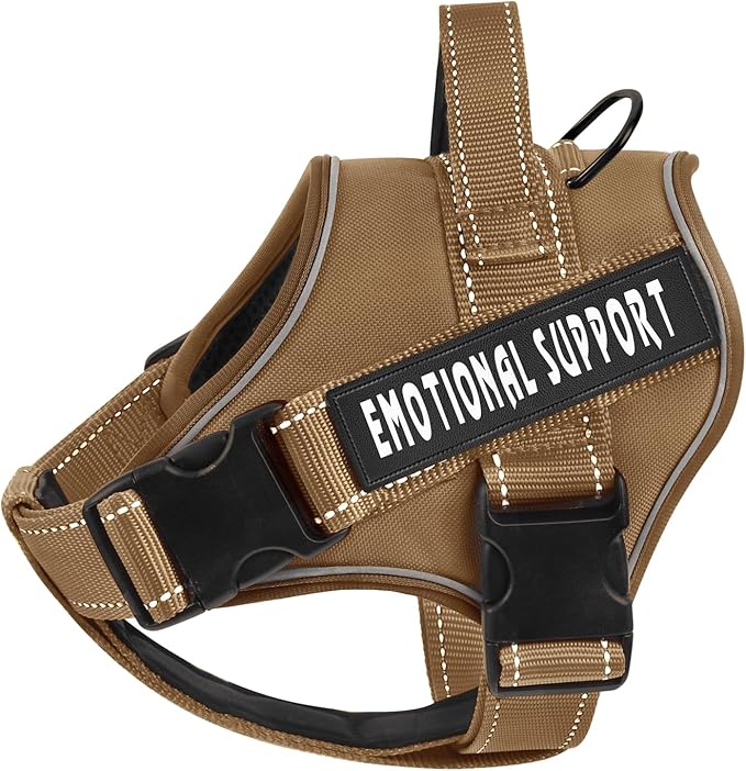 VOOPET Emotional Support Dog Harness, Professional Service Dog Vest for Medium Dogs, Reflective, Breathable, Adjustable, No Pull/Choke, ESA Essential Harness