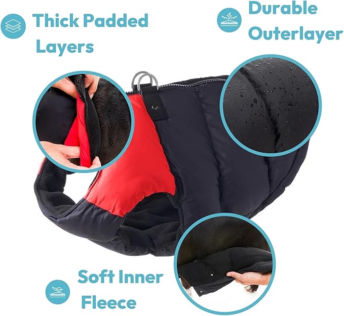 Gooby Padded Vest Dog Jacket - Green, Medium - Warm Zip Up Vest Fleece Jacket with Dual D Ring Leash Water Resistant for Small to Medium Dogs