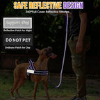 Lukovee No Pull Dog Harness & Leash Set - Heavy Duty Dog Vest Harness with Soft Padded for Medium Large Dogs, Adjustable Reflective Tactical Pet Harness for Easy Walk and Training (M, PU)