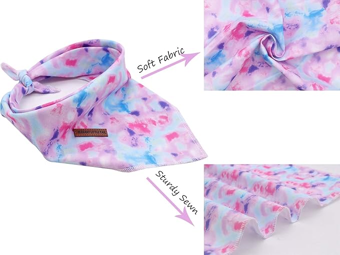 Elegant Little Tail Bandana for Boy Girl Small Medium Large Dogs, Comfortable Bibs Scarf, Adjustable Square Kerchief