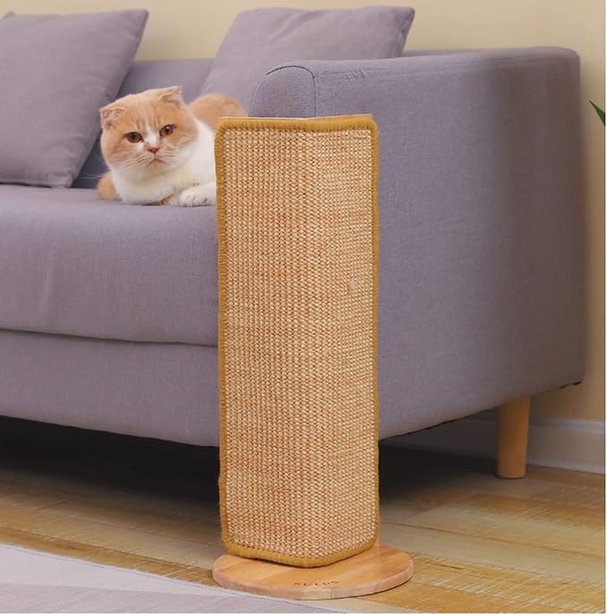 SHENGOCASE 27.5-Inch Tall Sisal Cat Scratching Post, Corner Couch Protector, Wall Corner Mounted (1pc)
