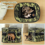 Dog Playpen, Portable Pet Cat PlayPen, 600D Oxford Dog Kennel Tent Crate, Waterproof&Breathable, Indoor Outdoor Travel Camping for Medium/Large Breed with Carrying Case+Bowl(M), Black Camouflage