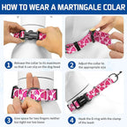 Kazazoo Martingale Collar for Dogs with Quick Release Buckle Adjustable Soft Durable Dog Collar for Small Medium Large No Pull Training Dog Collars-Hot Pink S