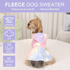Dog Sweater Fleece Dog Hoodie Winter Puppy Clothes for Small Dogs Boy Girl Pet Hoodies Cold Weather Doggie Coats Fall Doggy Sweatshirt for Chihuahua Yorkie Cat Sweater Costume, Pink Star, XXS