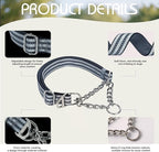 Reflective Martingale Collar for Dogs with Soft Padded Strap with Durable Chain- Adjustable No-Pull Training Collar,Great for Training, Walking, Hunting (Silver L)