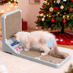 Cat Scratching Board Cat Scratching Post,2-in1 L Shaped Cats Cardboard Scratcher with Box, Kitten Scratcher Ball Wall Scratchers Pad for Indoor Cats Grey