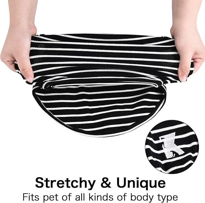 Koneseve Dog Shirt Vest Lightweight Stretchy Dog T-Shirts Soft Cool Shirts Sleeveless Stripe Vests Breathable Clothes for Puppy Kitty Cats Small Medium Large Dogs 2 Pack Black + Grey [ M/Medium ]