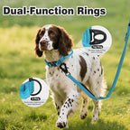Joytale Tactical Dog Collar for Medium Dogs with Control Handle, Heavy Duty Military Training Collar for Power Breeds, AirTag Holder Case, Quick Release Metal Buckle, Soft Padded, M, Sky Blue