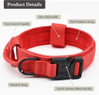 Tactical Dog Collar, Adjustable Military Training Nylon Dog Collar with Control Handle and Heavy Quick-Release Metal Buckle for Small Medium Large Dogs, Red XL