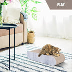 FluffyDream 2 in 1 Cat Scratcher Cardboard Lounge Bed, Cat Scratching Post, Durable Board Pads Prevents Furniture Damage,Large (Reversible Grey)