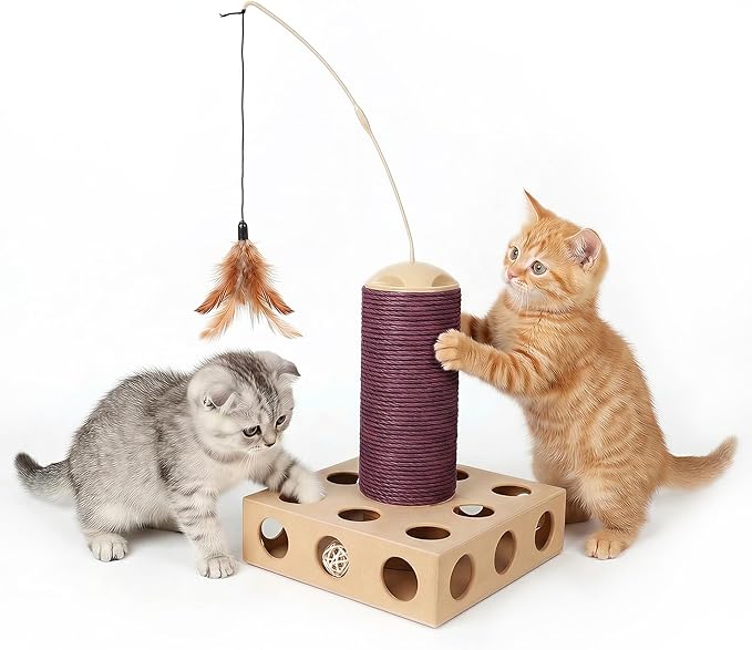 PAWISE Cat Scratcher – Reversible Cardboard Scratching Pad, Durable Cat Scratch Bowl & Bed, Interactive Scratcher for Indoor Cats & Kittens (8.6X8.6)