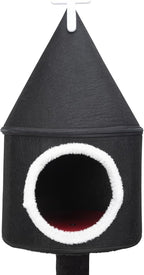 64" Modern Gothic Cat Tree Natural Branch Multifunctional Hammock Cat Tower, Luxury Black Cat Condo Indoor, Plush Toys Gift for Large/Medium Cats
