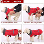 QBLEEV Warm Dog Coat Reflective Dog Jacket, Waterproof Dog Winter Coat Turtleneck Dog Clothes for Cold Weather, Thick Fleece Dog Snowsuit Christmas Dog Vest Pet Apparel for Small Medium Large Dogs L