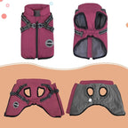 Dog Winter Coat,Warm Jacket Paded Fleece Dog Vest with Built in Harness,Windproof Reflective Cozy Adjustable Snow Pet Coat Clothes with Zipper for Small Medium Dogs