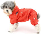 ZUNEA Padded Waterproof Small Dog Winter Jumpsuit Pet Puppy Jacket Coat Fleece Warm Snowsuit Airman Chihuahua Yorkie Outfits Clothes Apparel Red XS