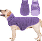 Malier Dog Winter Coat, Reversible Fleece Dog Cold Weather Coats, Windproof Warm Snow Puppy Jacket Vest Pet Clothes for Small Medium Large Dogs (Purple, X-Small)