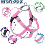 2 Hounds Design Freedom No Pull Dog Harness, Adjustable Harness and Leash Set, Easy Walking & Comfortable Control, Fits Small, Medium & Large Dogs, Solid Colors, Made in USA, 5/8" XS, Rose