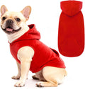 EXPAWLORER Dog Hoodie Fleece Sweater Vest, Hooded Dog Sweatshirt Fall Winter Pet Clothes with Leash Ring, Sleeveless Warm Cozy Puppy Clothing for Cat Small Medium Large Dogs Girl Boy, Red S
