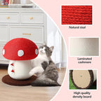 Mushroom Cat Scratcher, Cute Cat Scratching Post, Durable Sisal Rope Cat Scratching Board, Kitten Tree, Cat Toy for Cats to Play and Care for Their Claws, No Assembly Required