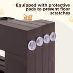 Yaheetech 36" H Extra Tall Freestanding Pet Gate 4-Panel Wooden Dog Fence with 2 Support Feet Folding Dog Gate for Indoor, Stairs, Doorway, Halls, Kitchen Wooden Pet Barrier Espresso, 79.5" L x 36" H