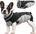 FUAMEY Dog Coat for Small Dogs,Waterproof Dog Winter Jacket with Harness Built in Puppy Cold Weather Coats Reflective Pet Vest with Zipper Warm Fleece Dogs Snowsuit Windproof Black S