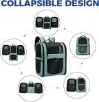 Apollo Walker Dog & Cat Carrier Backpack for 4-18lb Pets - Ventilated Safe Design with Padded Back Support, Breathable Mesh Pet Backpack for Hiking, Travel, Outdoor (Blue)