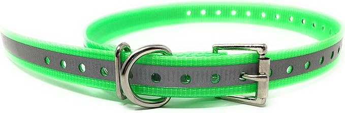 Replacement Strap for SportDOG Collars - 3/4" Wide Ultra-Durable Dog E-Collar Replacement for Training, Bark, Shock, Electric, and GPS Collars - 28" Adjustable Length SportDOG (Reflective Neon Green)