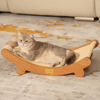 CHEERPALS Sisal Cat Scratcher Bed with Balls Cat Scratching Post for Indoor Cats Hammock, Natural Sisal Cat Scratch Wooden Cat Furniture(Large)