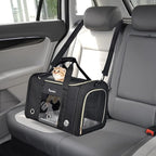 Petmolico Cat Carrier Soft-Sided Pet Bag for Small Medium Cats Puppies 16LBs - Airline Approved Pet Travel Carrier 3 Open Doors (Medium,Black)