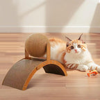 Interactive Scratch Pad for Cats, Cat Scratching Post Design with Arch Bridge and Ball for Kittens, Stylish Cat Scratching Board for Pets to Relieve Stress (S - Upgrade)