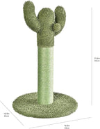 Amazon Basics Cat Scratching Post, Indoor Cactus with Natural Sisal for Kittens with Dangling Ball Toy, Medium, 25.6"H, Green