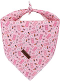 Elegant little tail Easter Dog Bandana, Bunny with Flower 1PC Washable Dog Scarf Female or Male Square Bib Kerchief Scarf Adjustable Pet Bandana for Medium Large Dogs