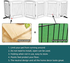 Dog Fence Indoor,Dog Gate Indoor for Doorway pet gate - 6-Panel Freestanding, Hallways, House or Stairs -120x24-Inch Retractable Foldable Expandable Wood Pet by SFJC (White)