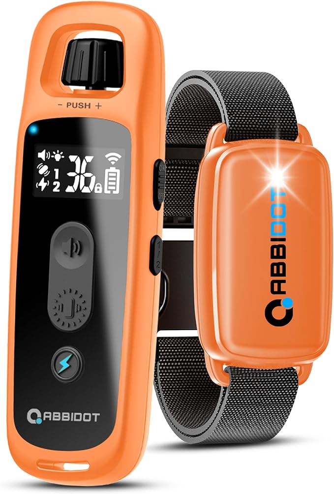 ABBIDOT Shock Collar for Dogs, 3300 FT Dog Training Collar with Remote, IPX7 Waterproof with 4 Training Modes, Rechargeable E-Collar for Small Medium Large Dogs (15-120 lbs)