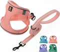 BELLA & PAL Step in Vest Harness for Small and Medium Dogs, No Pull Small Dog Harness with Leash Set, Comfortable Air Mesh Dog Vest Harness with Reflective Strip (Coral Pink, XS)