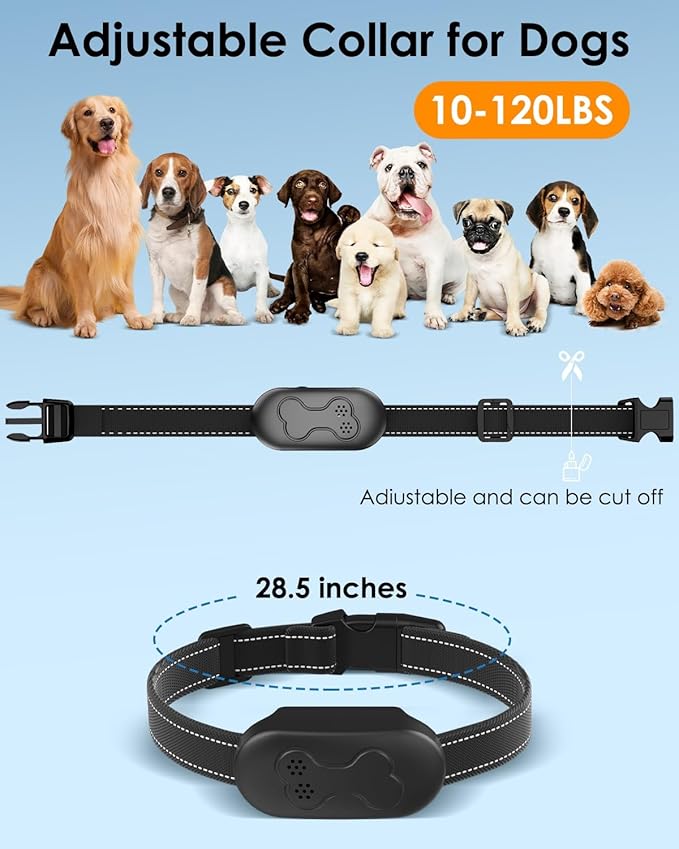 Dog Shock Collar with Remote Control - Shock Collar for Dogs IPX7 Waterproof Dog Training Collar with Beep Vibration Static Correction Flashlight Long-Lasting Battery Safe Training for dogs 10–120 lbs